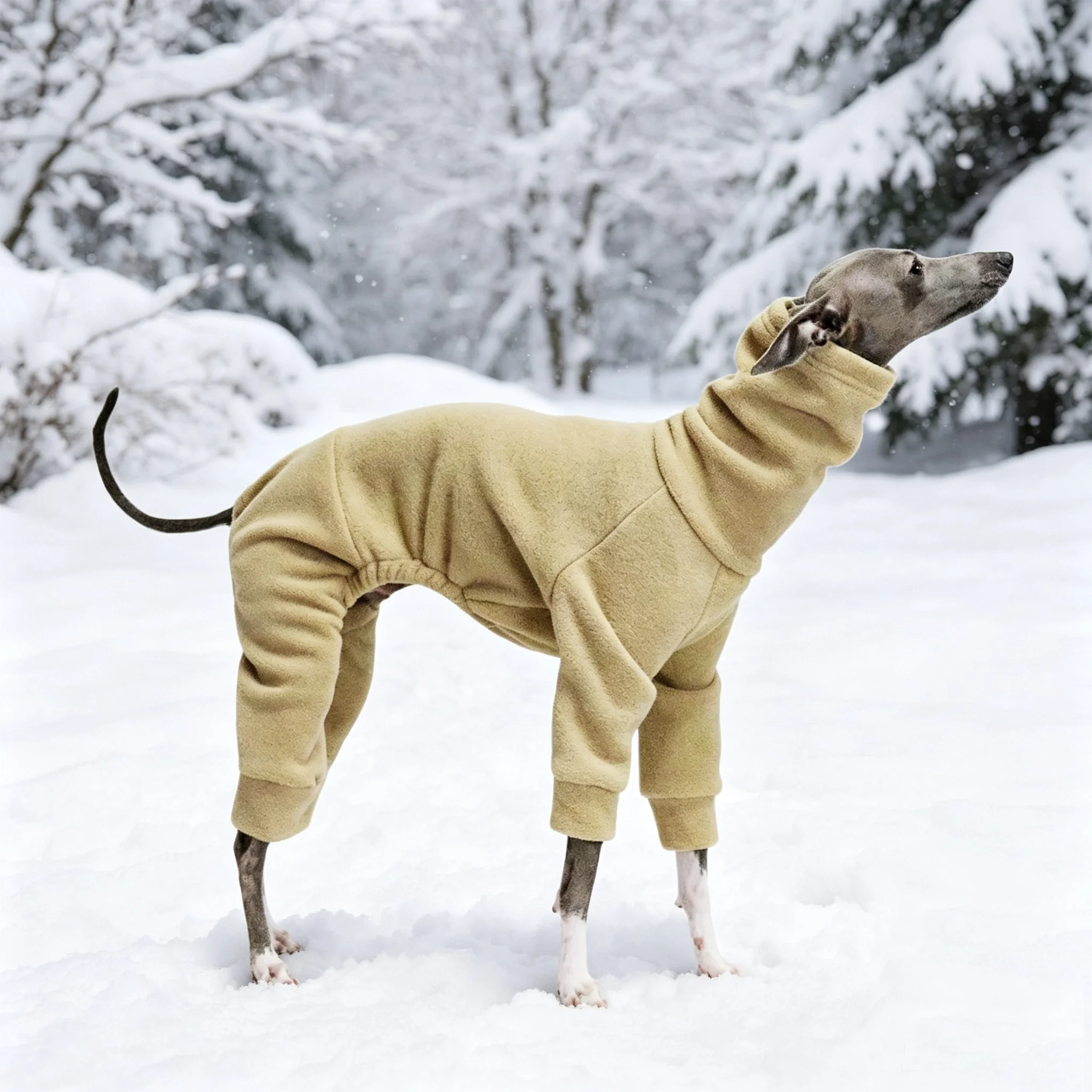 Abrigo forro polar grueso para galgo italiano y whippet marrón - imagen 5
