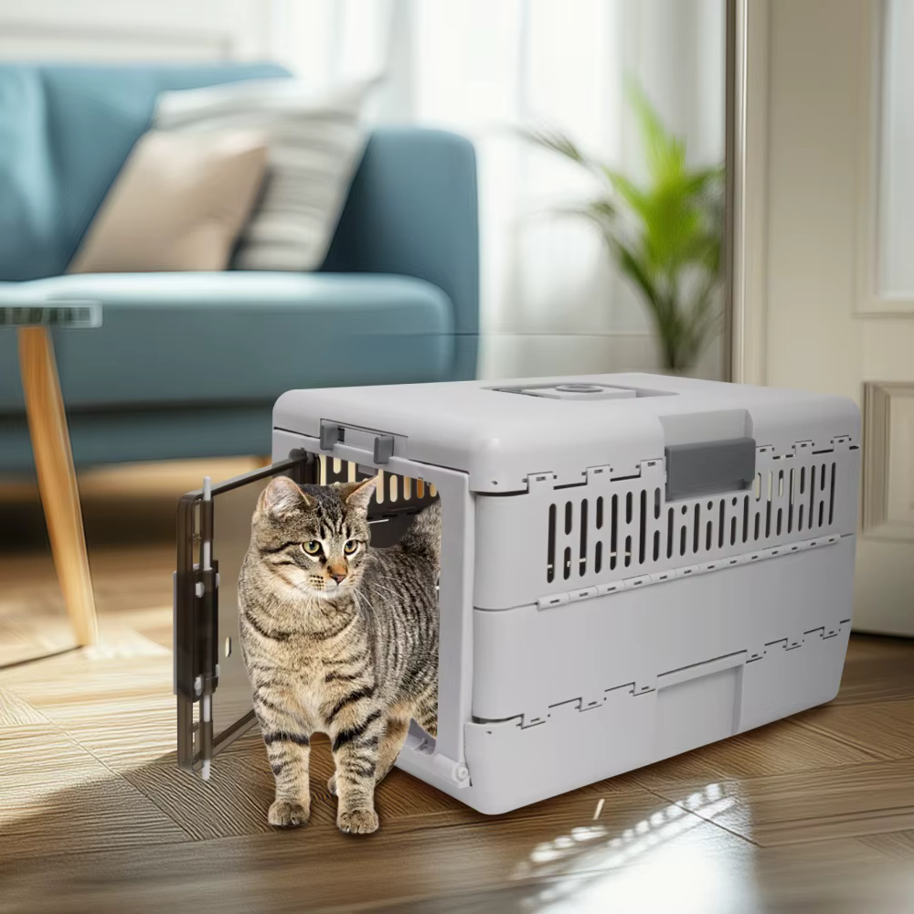 Transportín plegable con cerradura para gatos – Jaula de viaje para coche - imagen 3