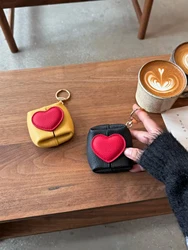 Bolsa de Cuero Genuino en Forma de Corazón – Mini Organizador Portátil