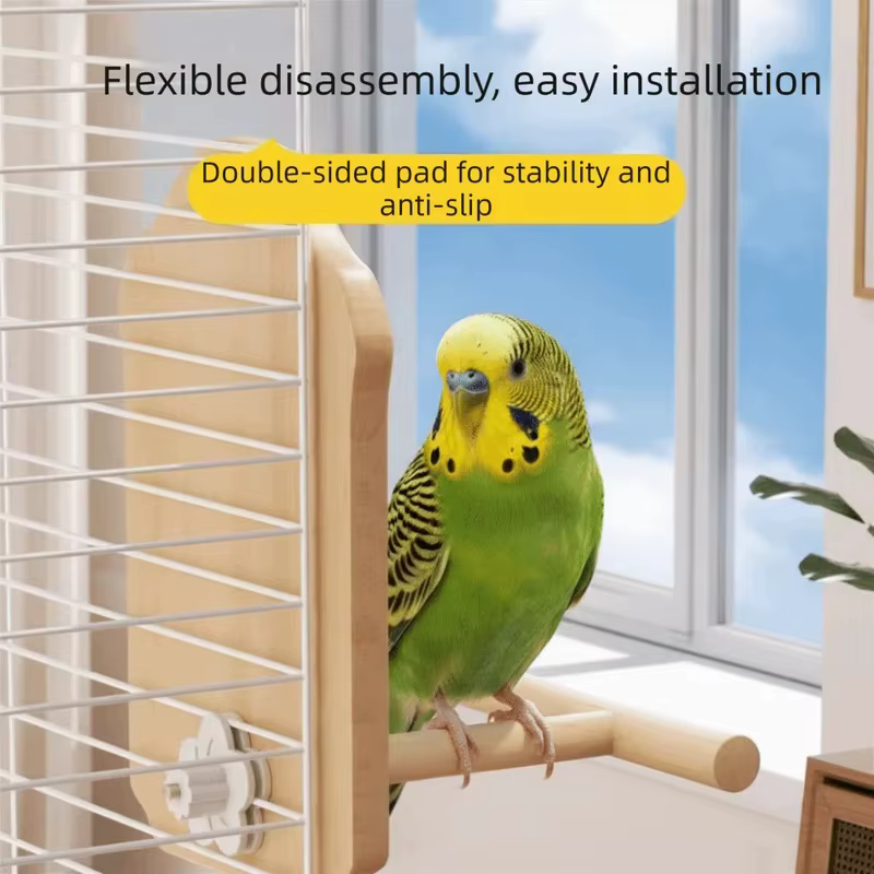 Juguete Espejo con Poseyedero para Aves Pequeñas – Interactivo y Resistente a Mordiscos - imagen 5