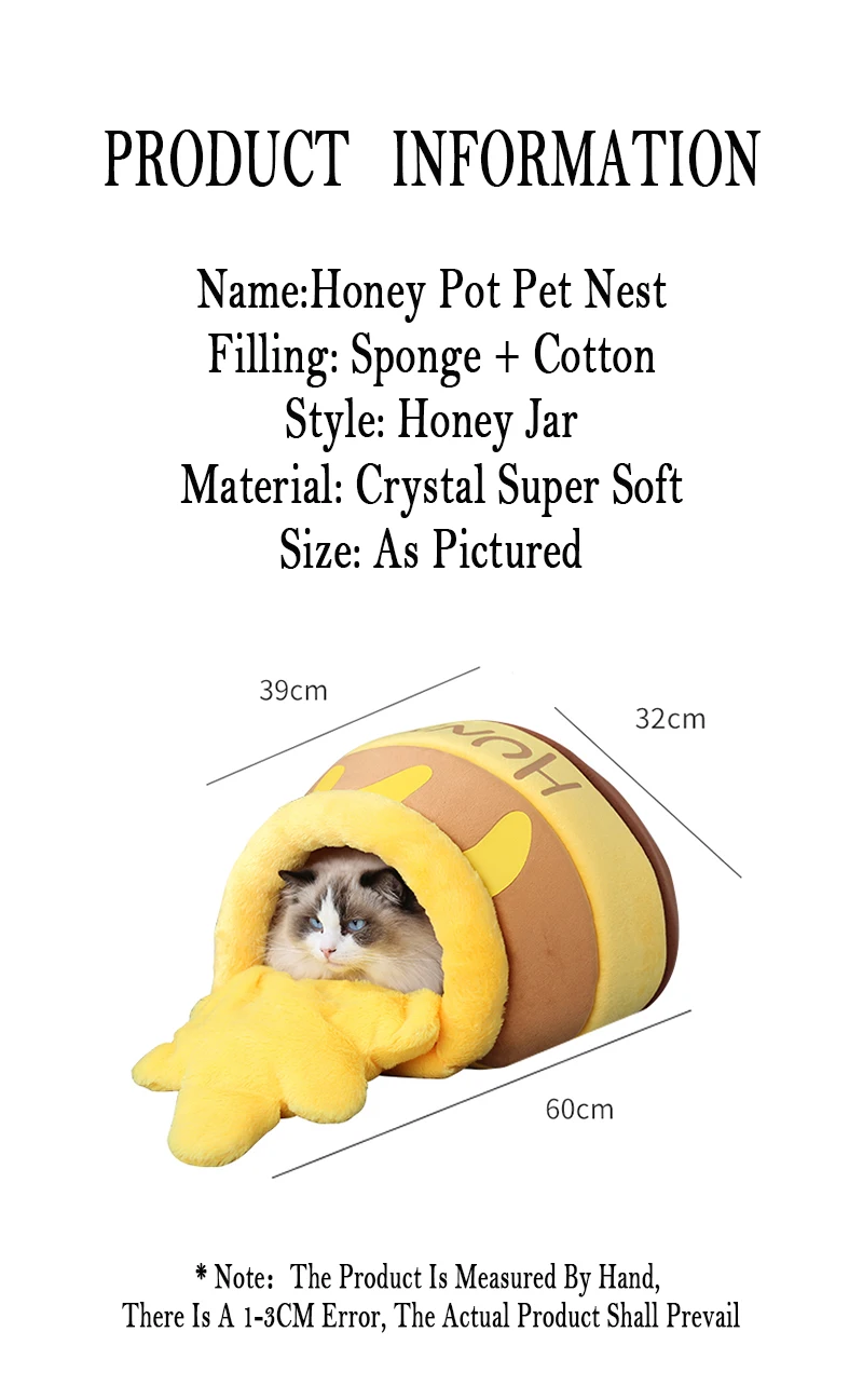 Nido para mascotas con relleno de esponja y algodón