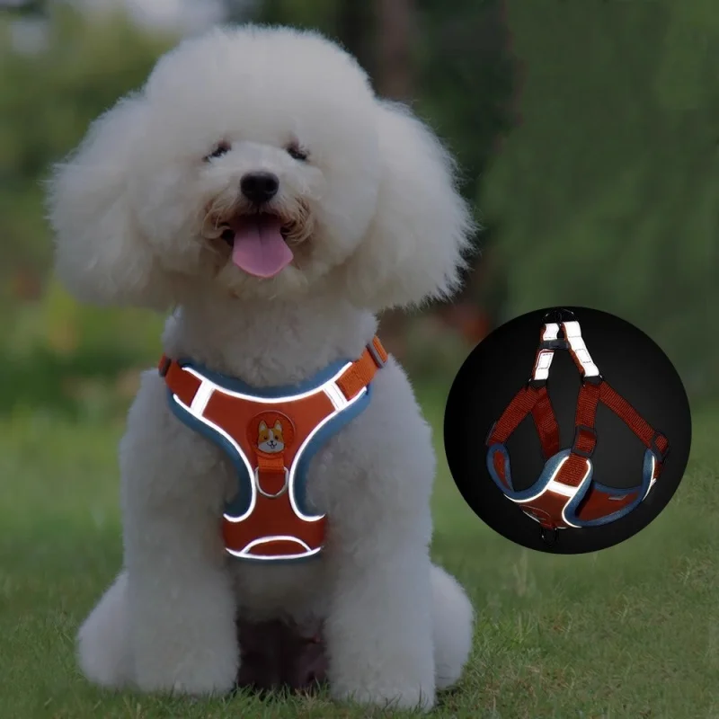 Arnés reflectante antitirones ajustable para perros y gatos – Pecho - imagen 2