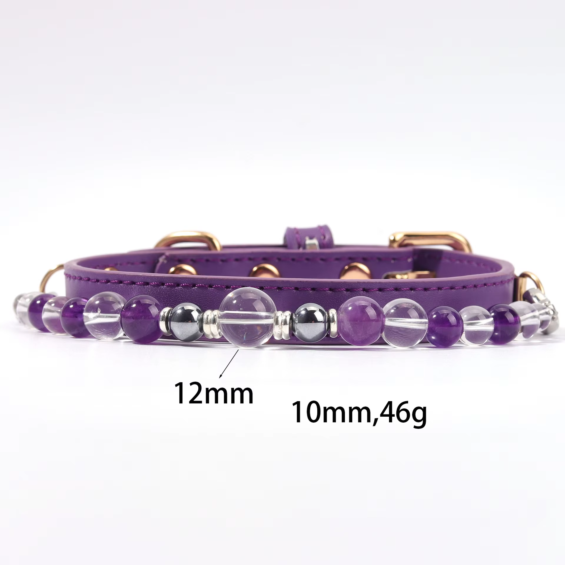 Collar de Cuarzo Natural Curativo para Perros y Gatos – Diseño Elegante