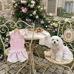 Camiseta de verano con malla tipo vestido para perros y gatos