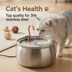 Fuente agua acero inoxidable para gatos y perros USB
