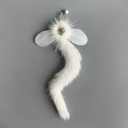 Varita de juguete felpa para gatos con pelo de conejo intercambiables