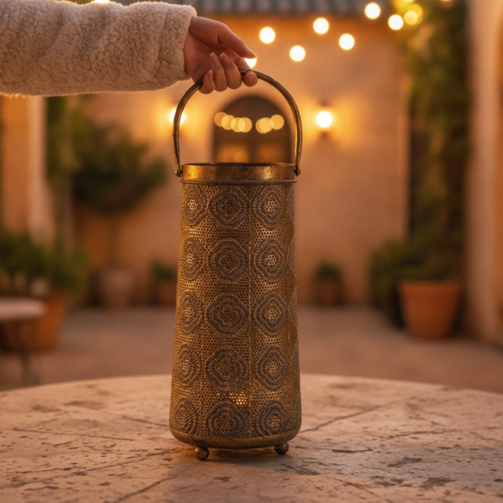 Farol Decorativo Marroquí con Asa para Gatos y Perros - imagen 4