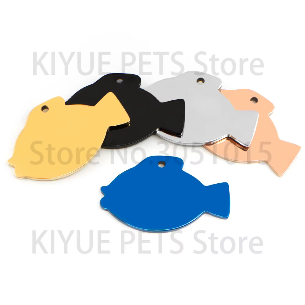 Etiqueta identificativa de pez de acero inoxidable para gatos y perros - imagen 2
