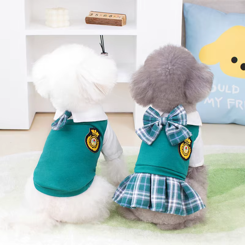 Vestido cuadros para Bulldog Francés – Ropa transpirable perro - imagen 2