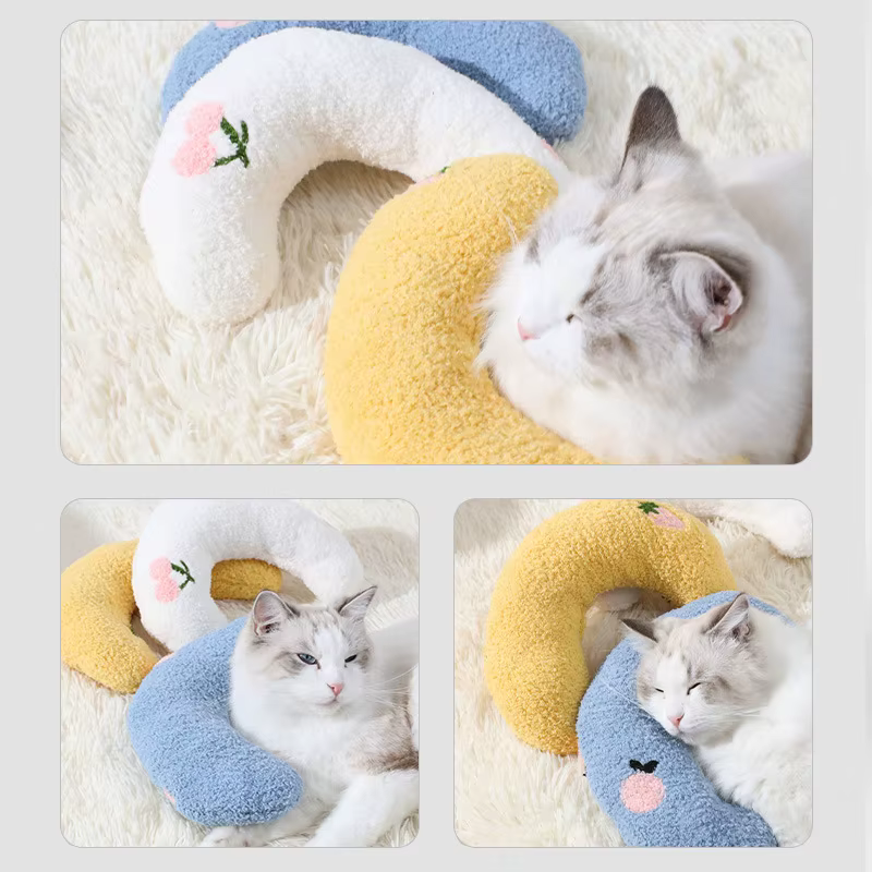 Almohada cama media luna ultra suave para gatos, lavable - imagen 5