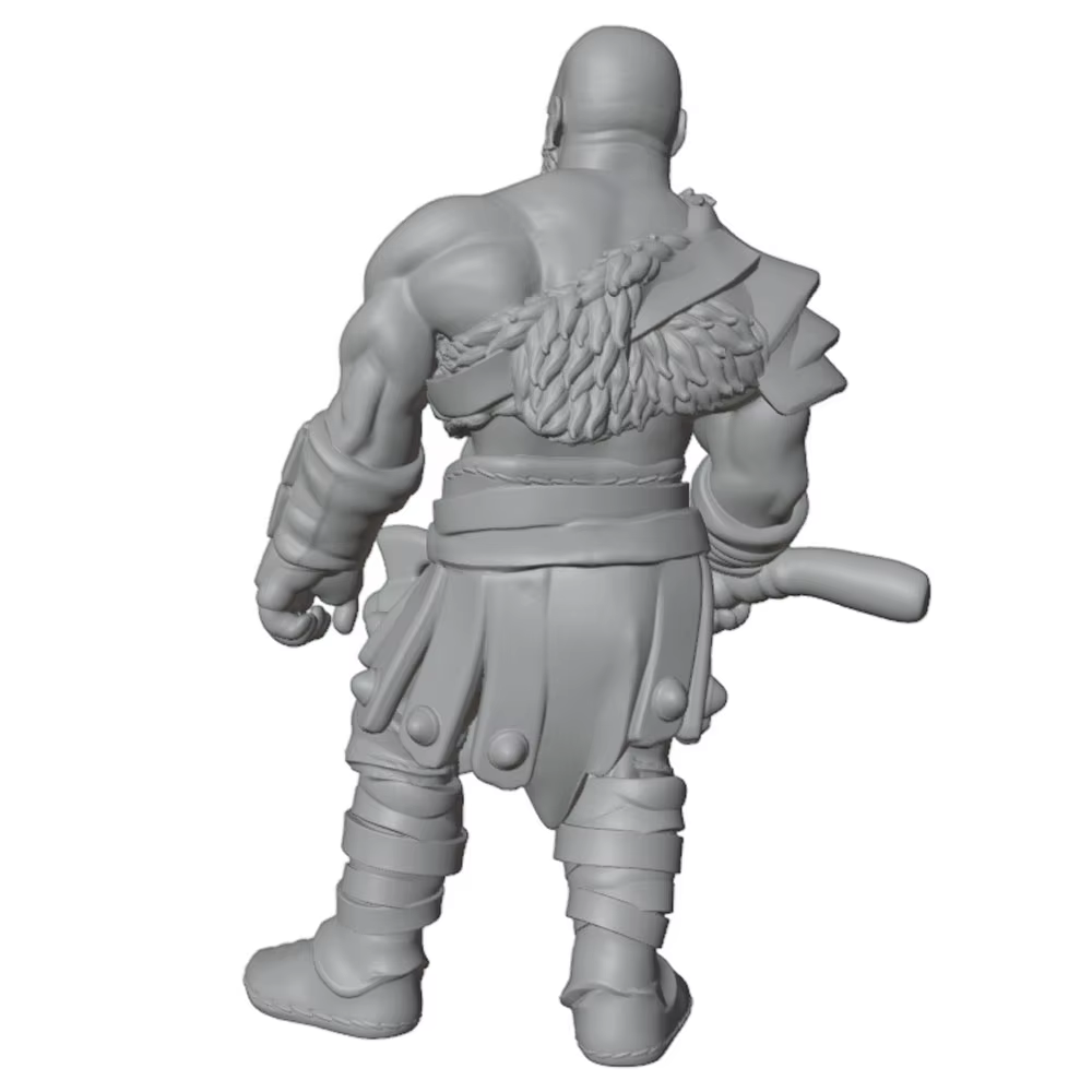 Figura de resina en miniatura sin pintar vista frontal