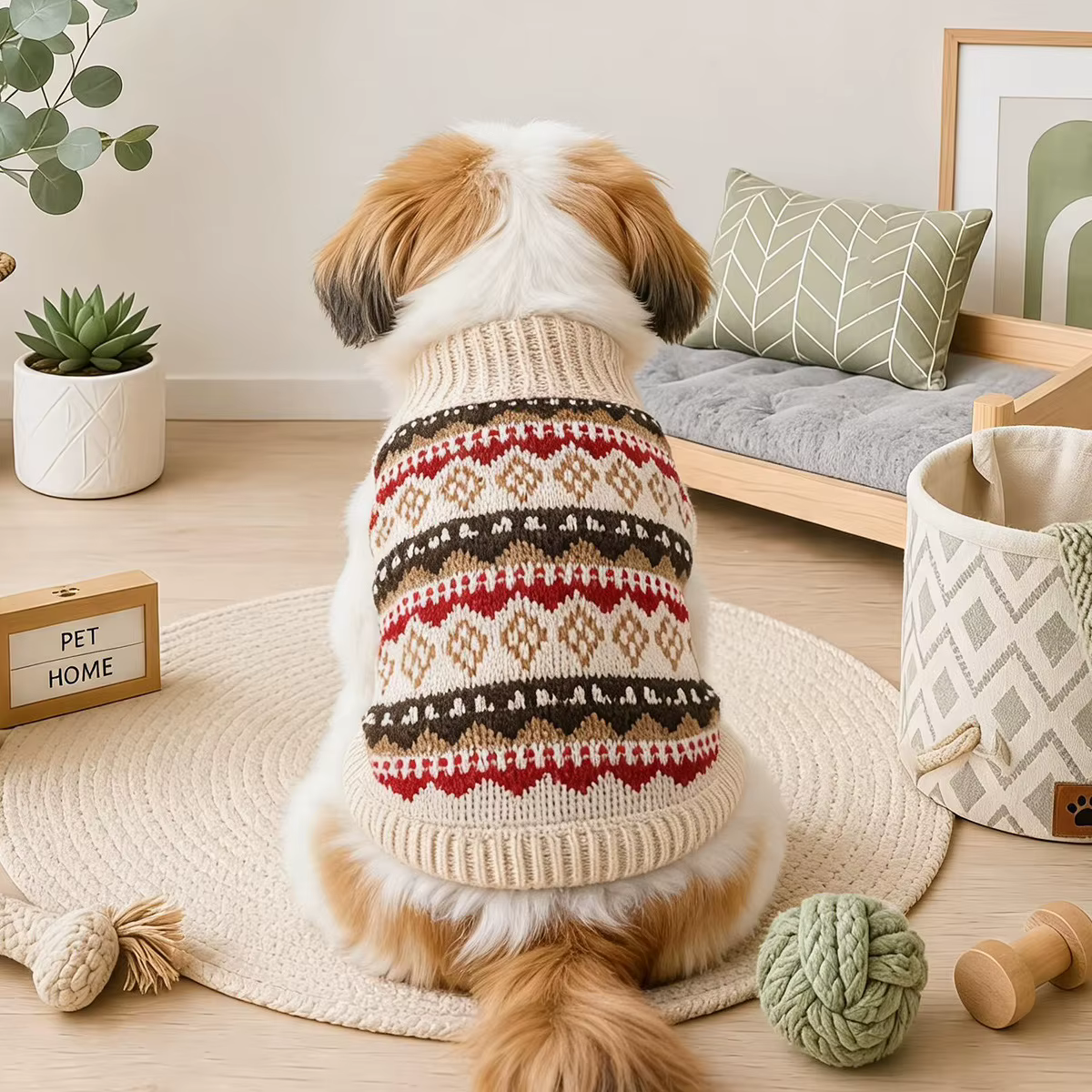 Suéter Tejido a Rayas para Perros Pequeños – Otoño e Invierno - imagen 3