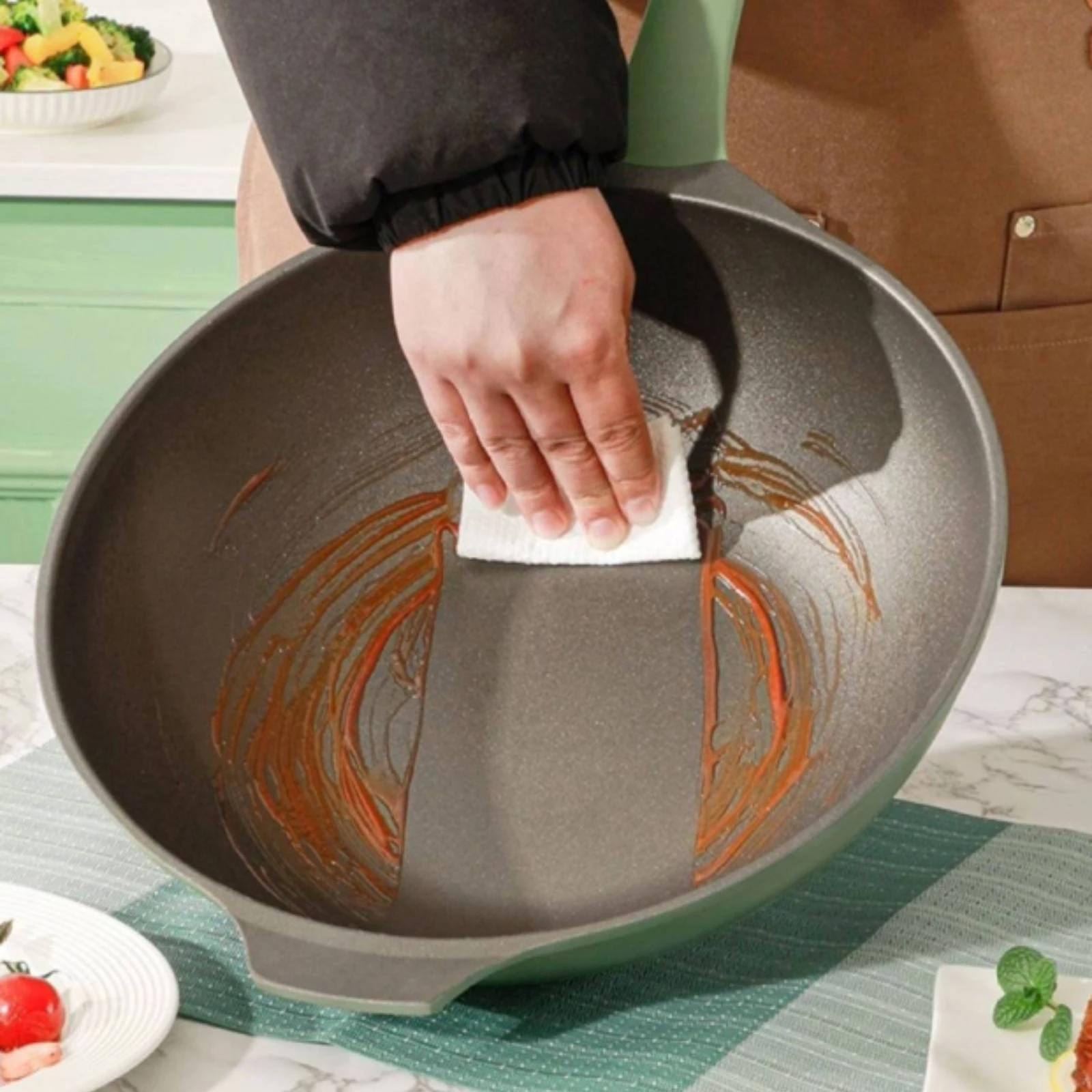 Wok con Tapa de Vidrio para Freír y Saltear – Apto para Estufa de Gas - imagen 5