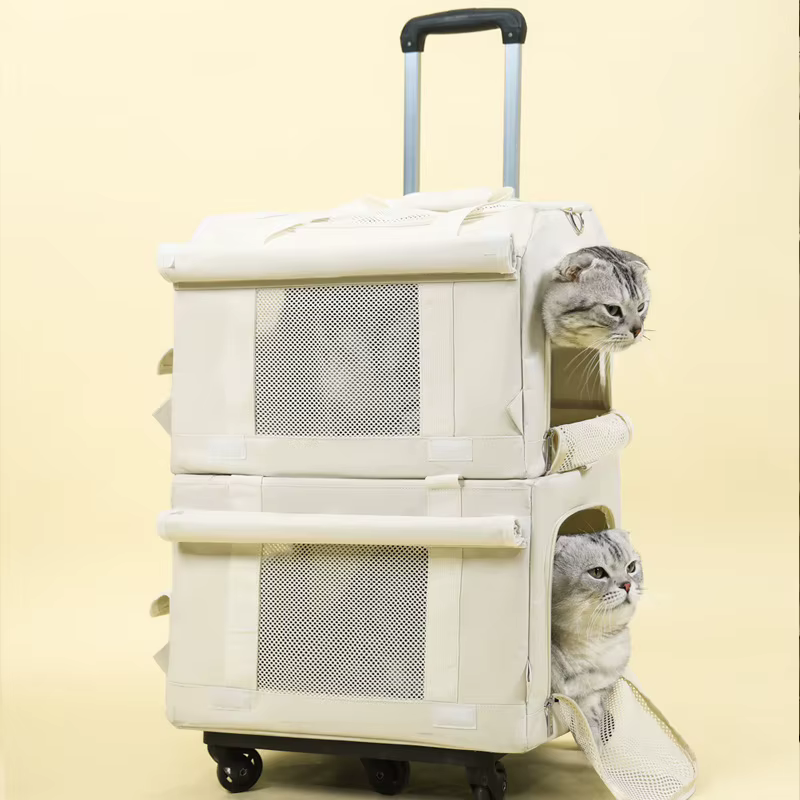 Bolsa de transporte doble capa para gatos y perros transpirable - imagen 4