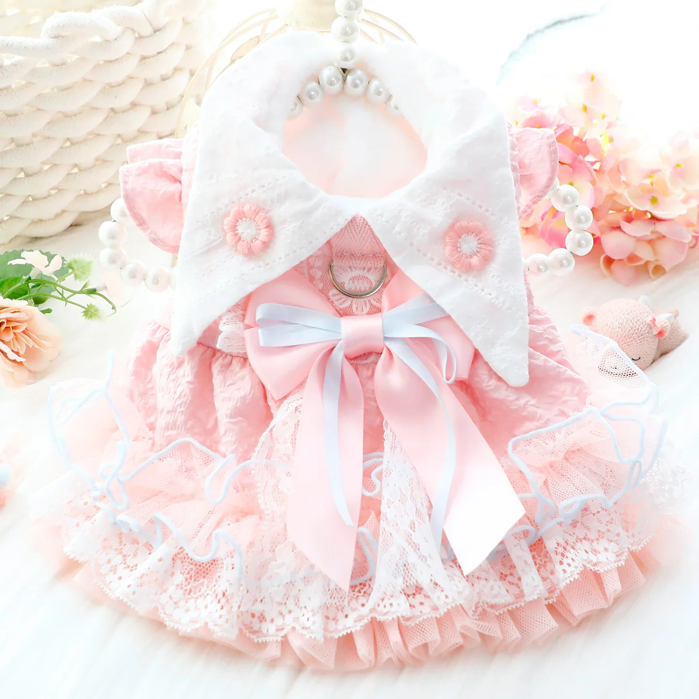 Vestido Princesa con Lazo para Perros Pequeños – Estilo Lolita Otoño Invierno - imagen 2