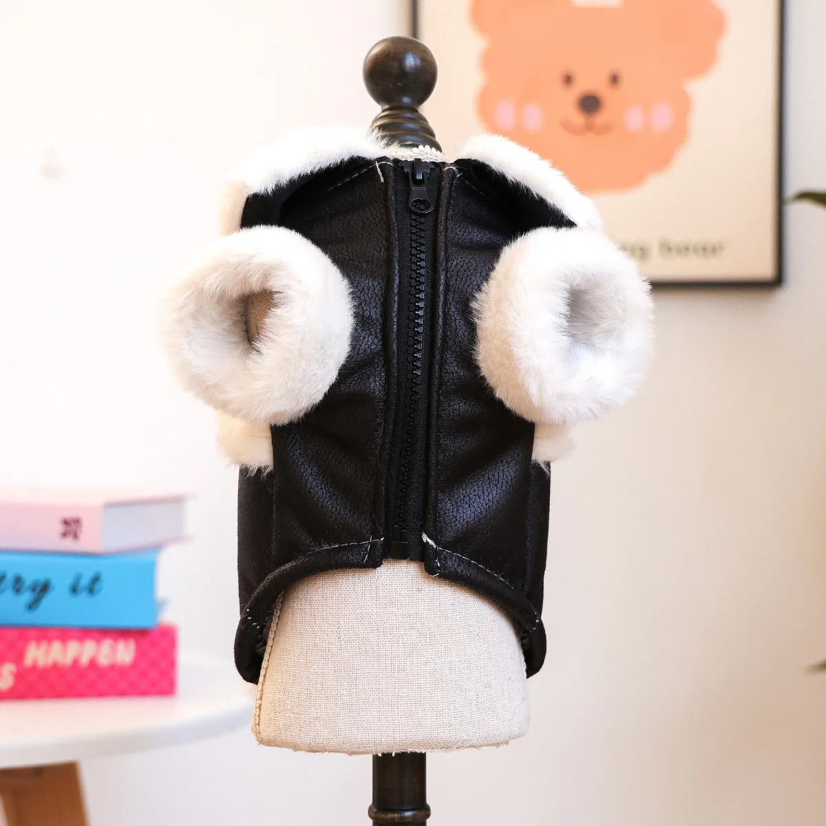 Abrigo de lana de cordero para perros en vista completa
