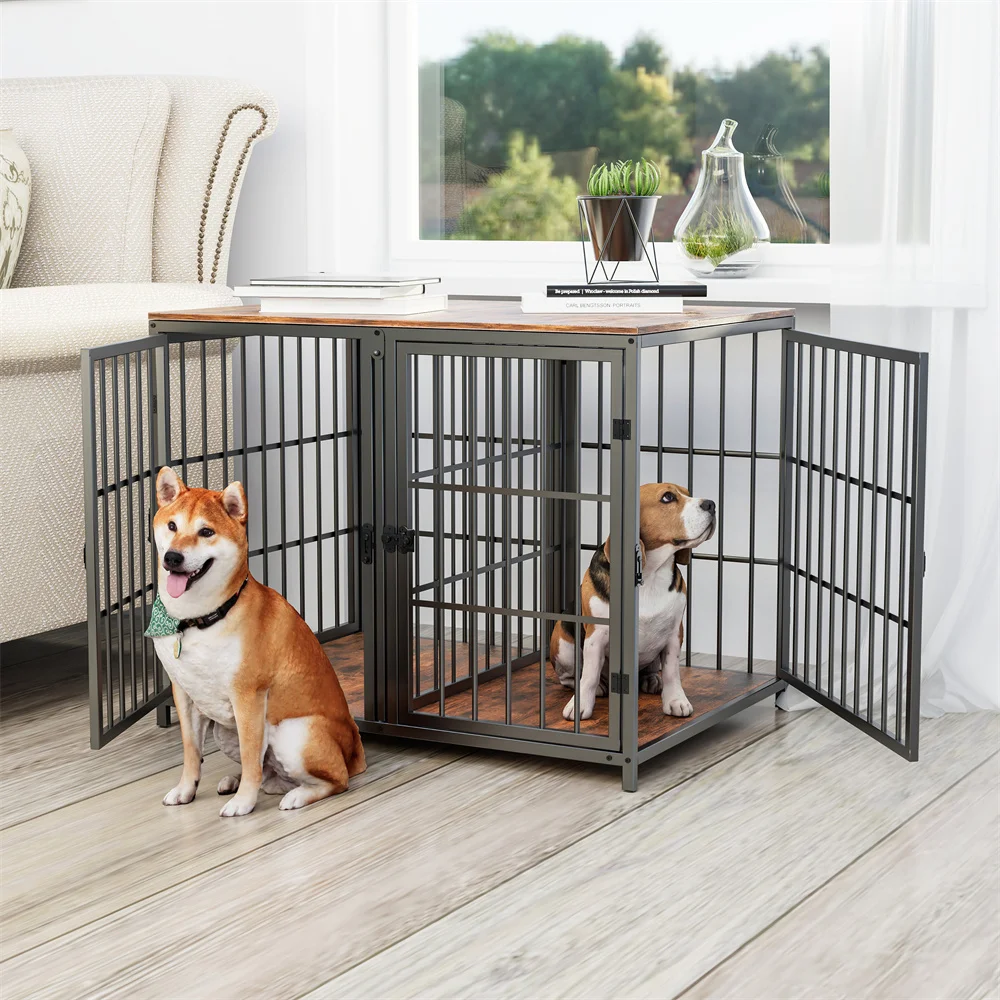 Jaula ultra resistente para perros con divisor extraíble y 4 puertas - imagen 2