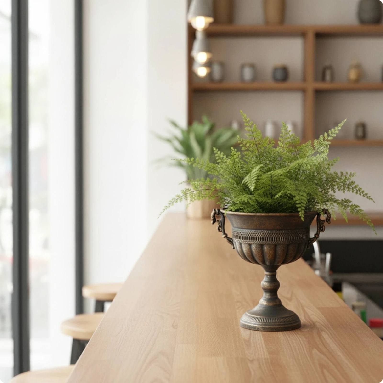 Macetero rústico con pedestal decorativo para mesa - imagen 4