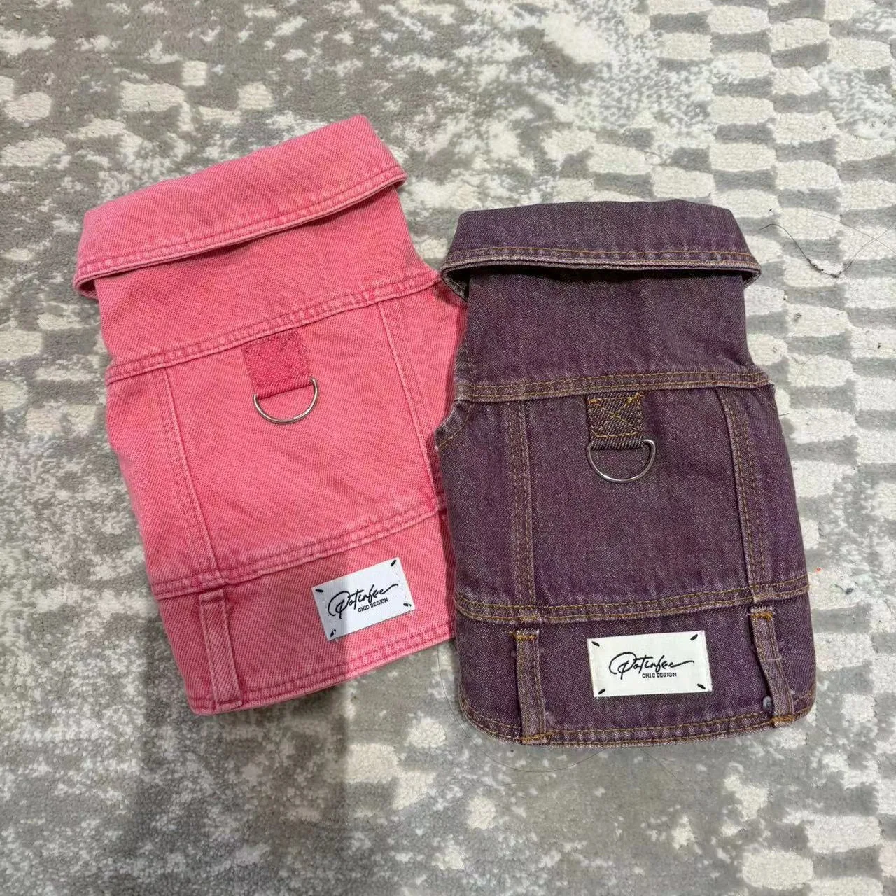 Chaleco vaquero de algodón denim para mascotas