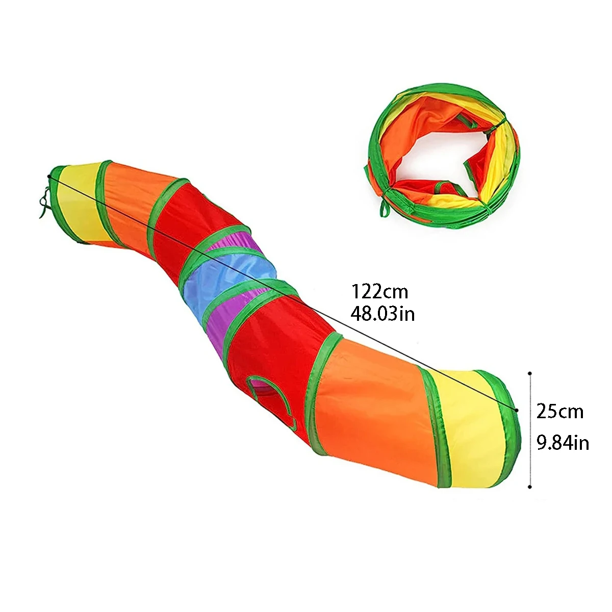 Tubo de túnel para gatos plegable - vista lateral