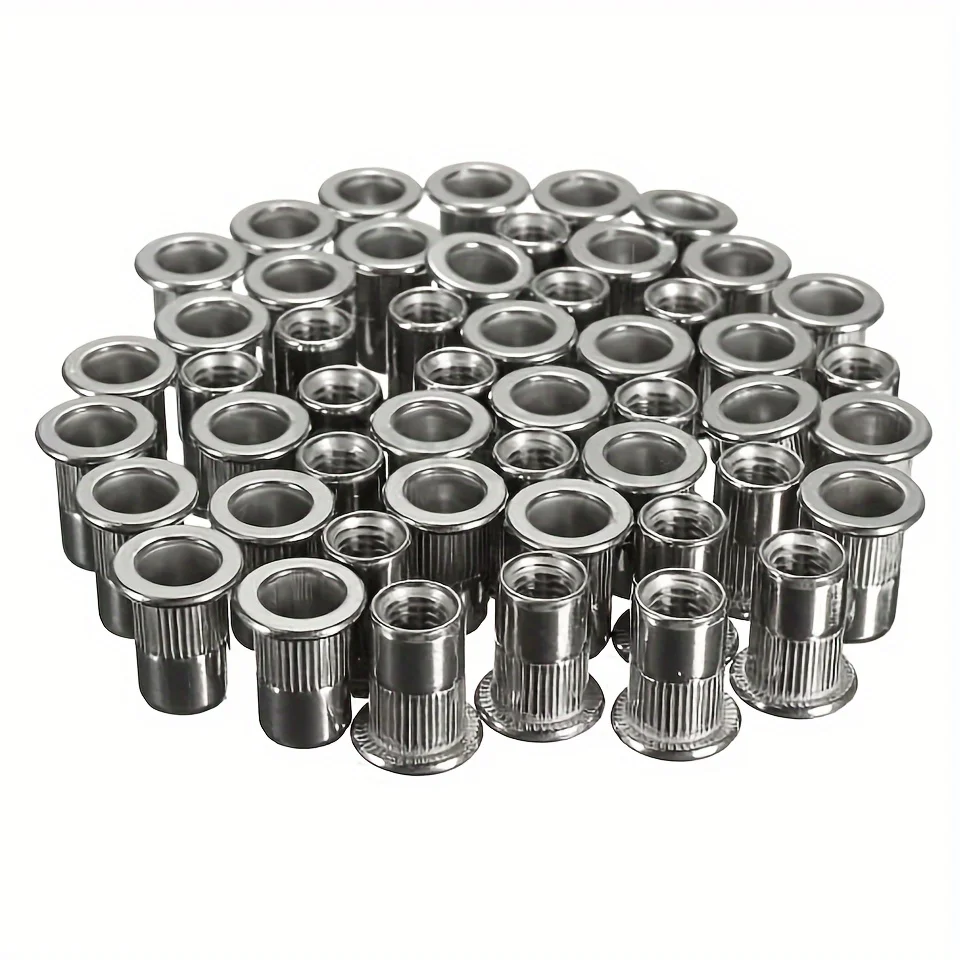 Kit de tuercas remachables de aluminio visto desde arriba