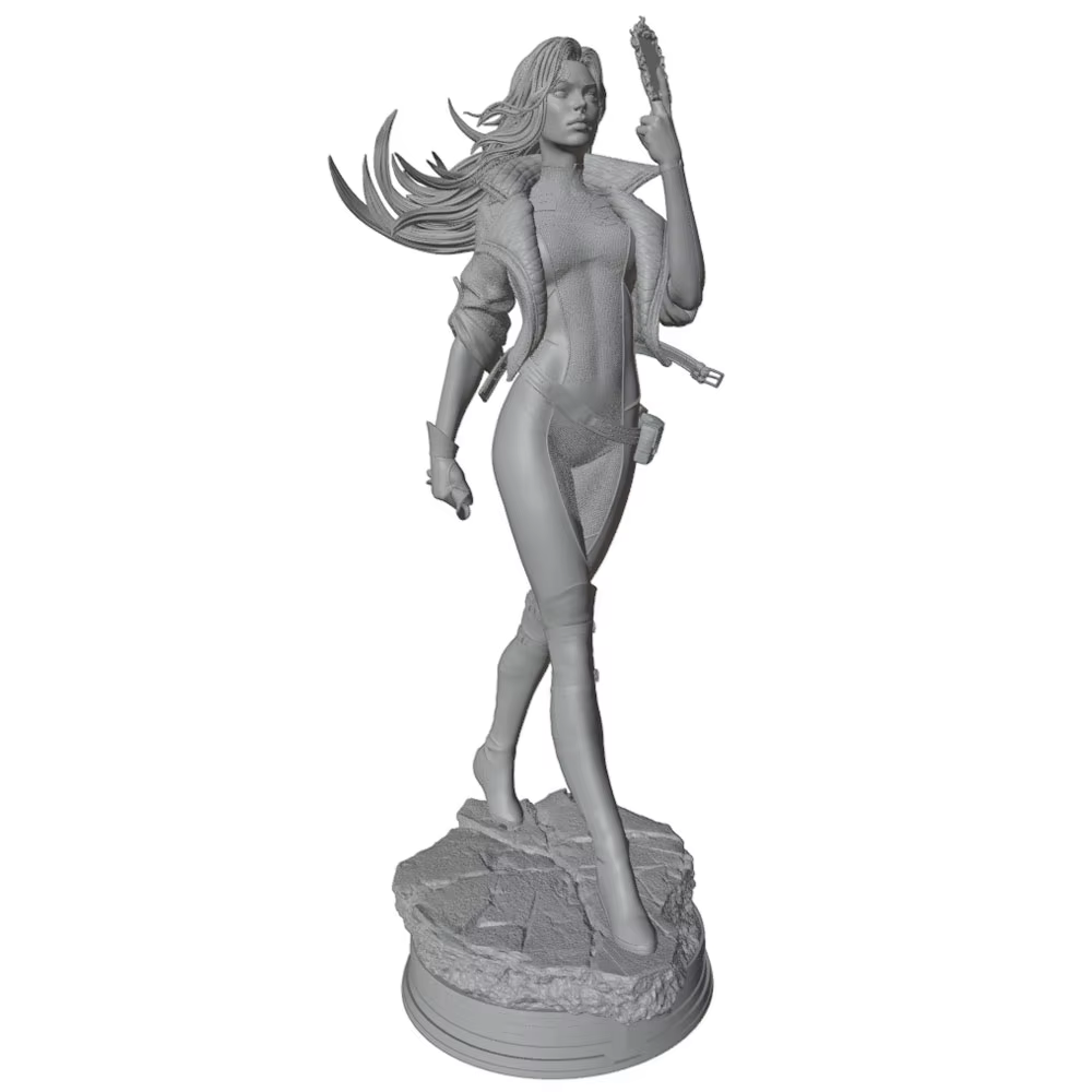 Figura gris impresa en 3D de resina sin ensamblar, coleccionistas - imagen 3