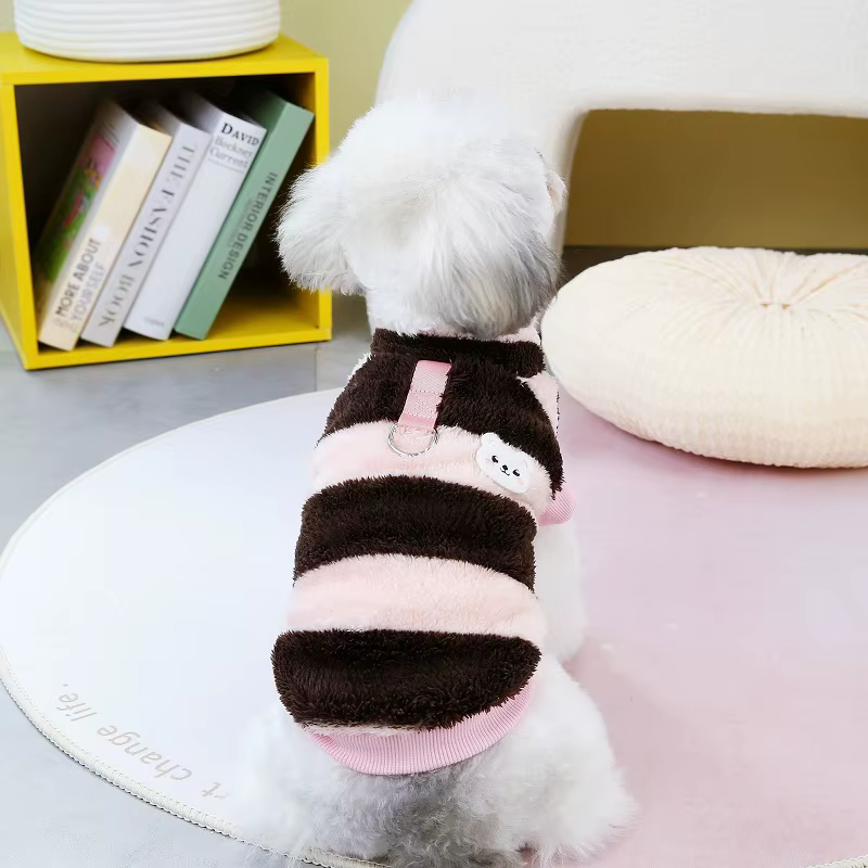 Abrigo rayas invierno perros pequeños gatos Chihuahua Bulldog Francés - imagen 3