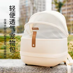 Mochila transpirable tipo cápsula espacial para perros y gatos