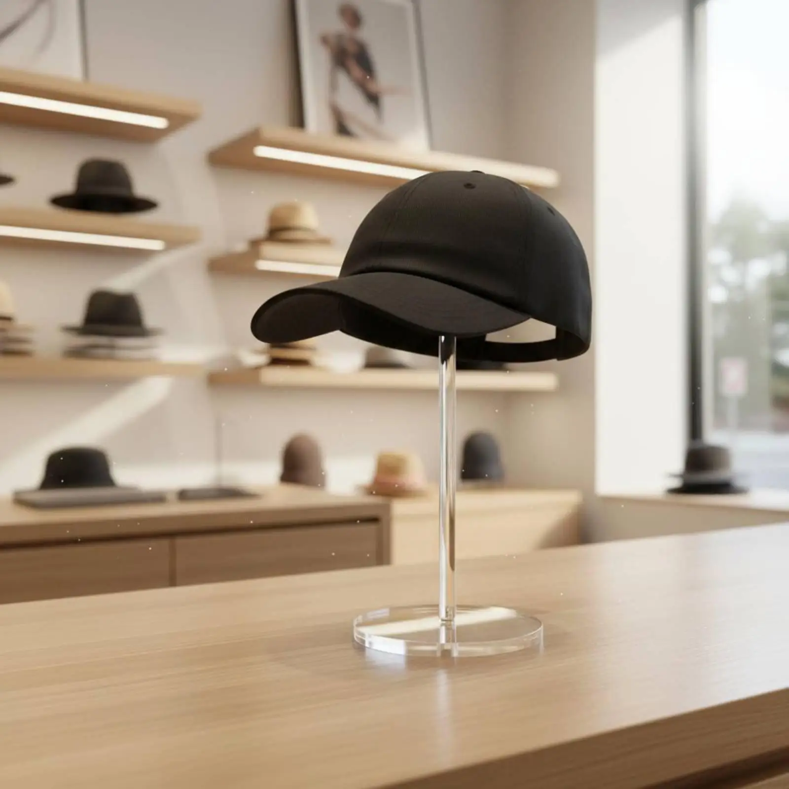 Soporte exhibidor acrílico transparente para gorros y accesorios de mascotas - imagen 5