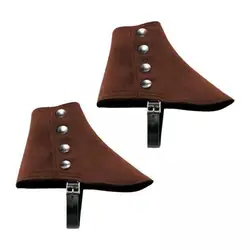 Cubrebotas medievales de tela marrón ajustables para hombre