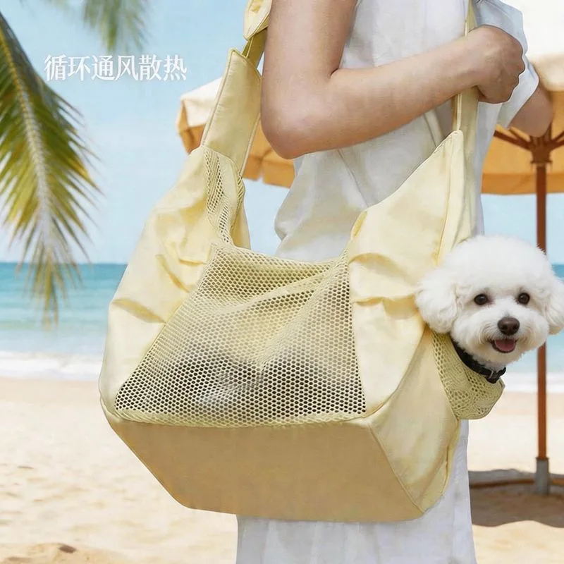 Bolsa de transporte transpirable para gatos y perros cruzada de verano