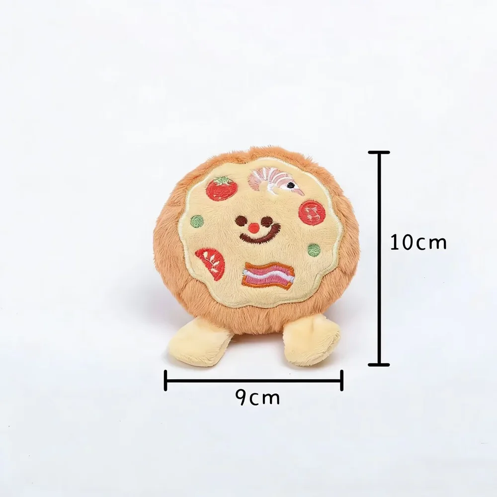 Detalle de textura del juguete de peluche pizza