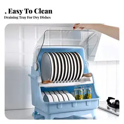 Escurridor de Platos 2 Niveles a Prueba de Polvo – Ideal para Cocinas Pequeñas