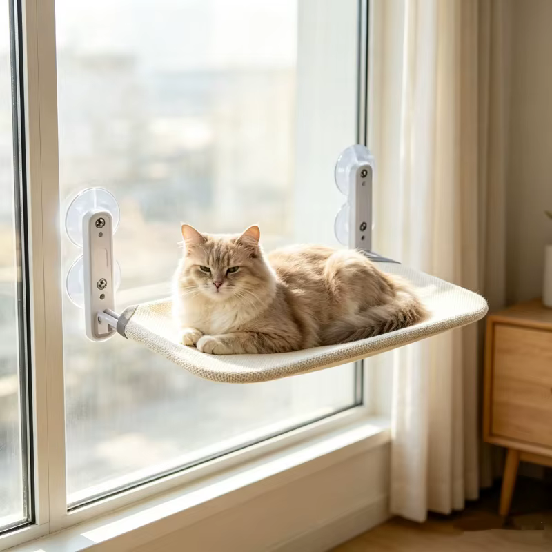 Hamaca gato ventana ventosas fuertes colchón extraíble lavable - imagen 4