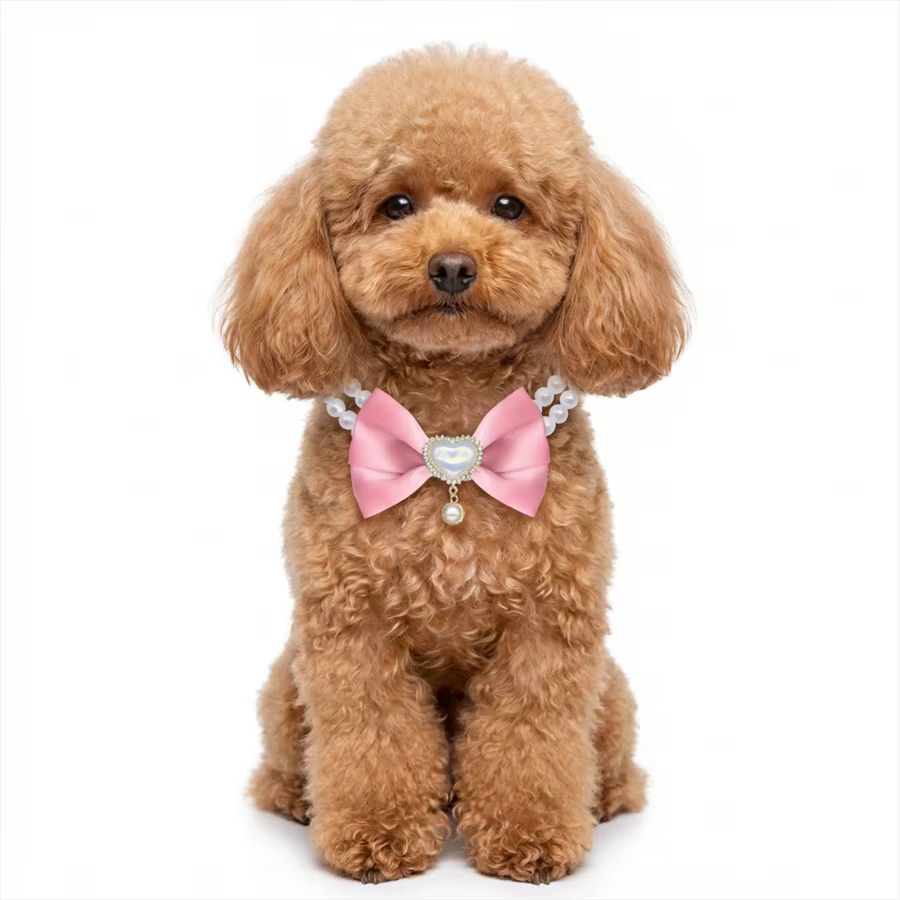 Collar de perlas con lazo para perros y gatos brillantes - imagen 2