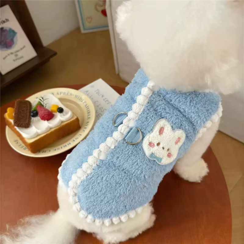 Cárdigan otoñal para perros y gatos – Abrigo de felpa con capucha - imagen 4
