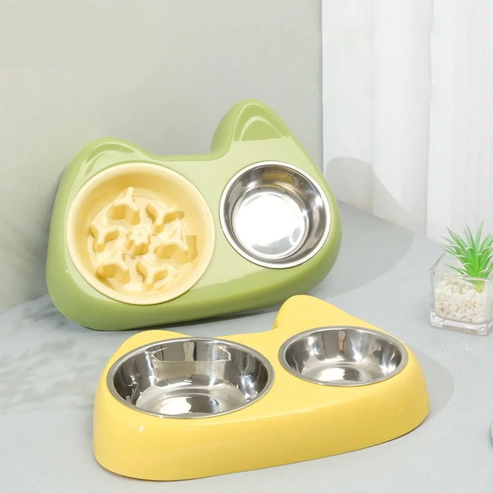 Conjunto de cuencos dobles para agua y comida