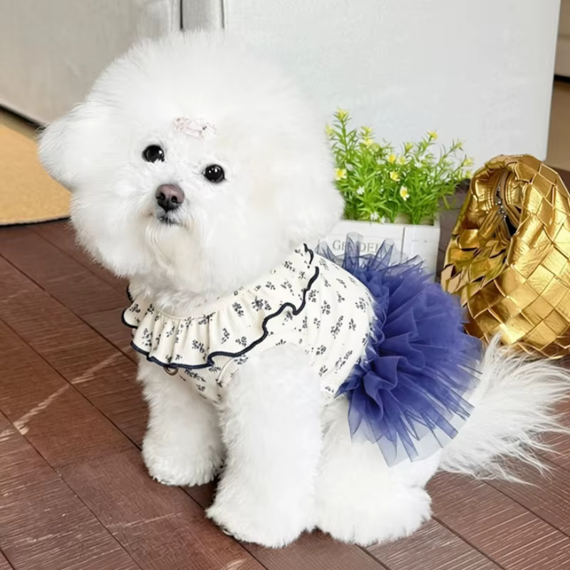 Ropa de verano para perros y gatos: vestido tutú con estampado - imagen 2