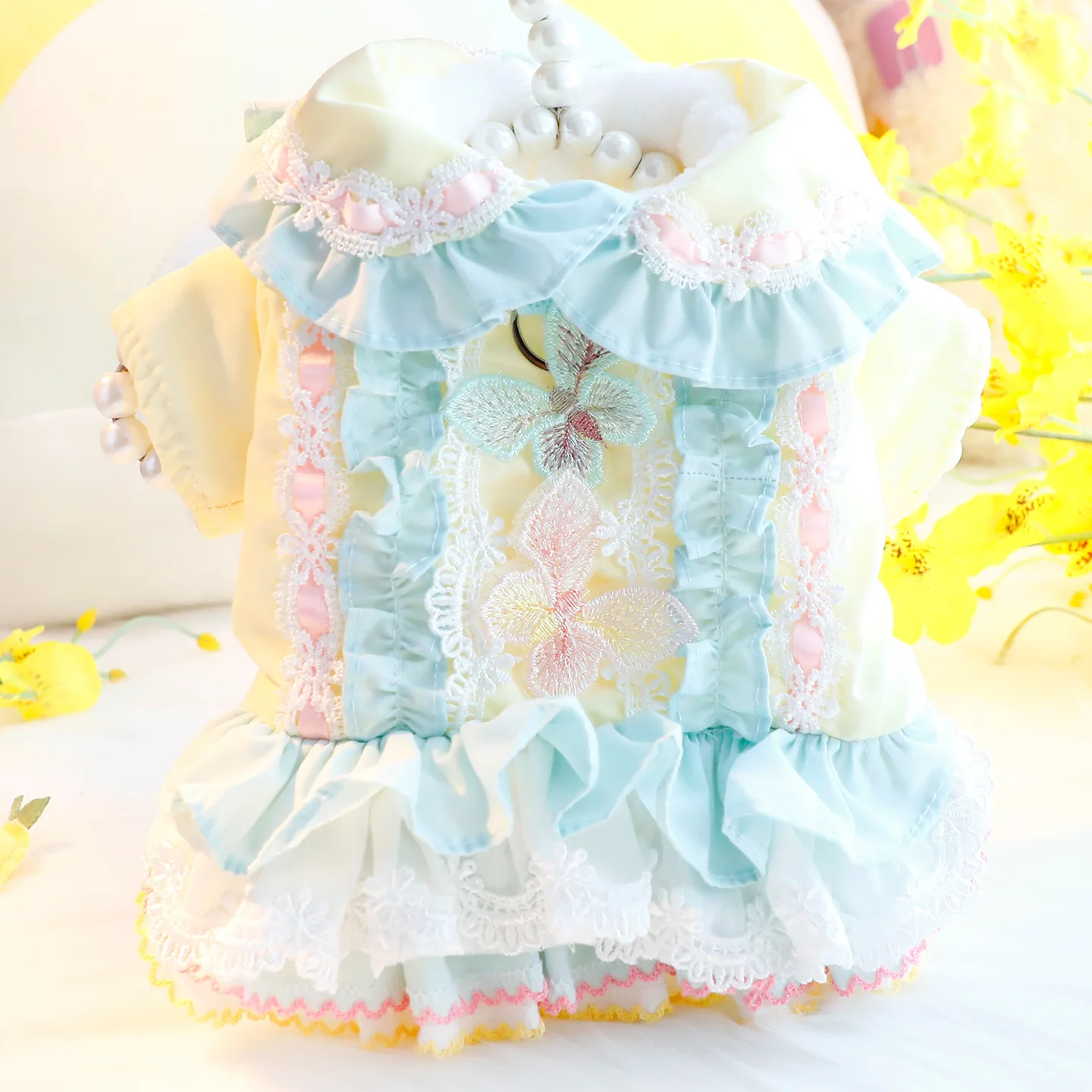 Vestido de Invierno para Perros Pequeños – Algodón Grueso con Mariposas - imagen 2