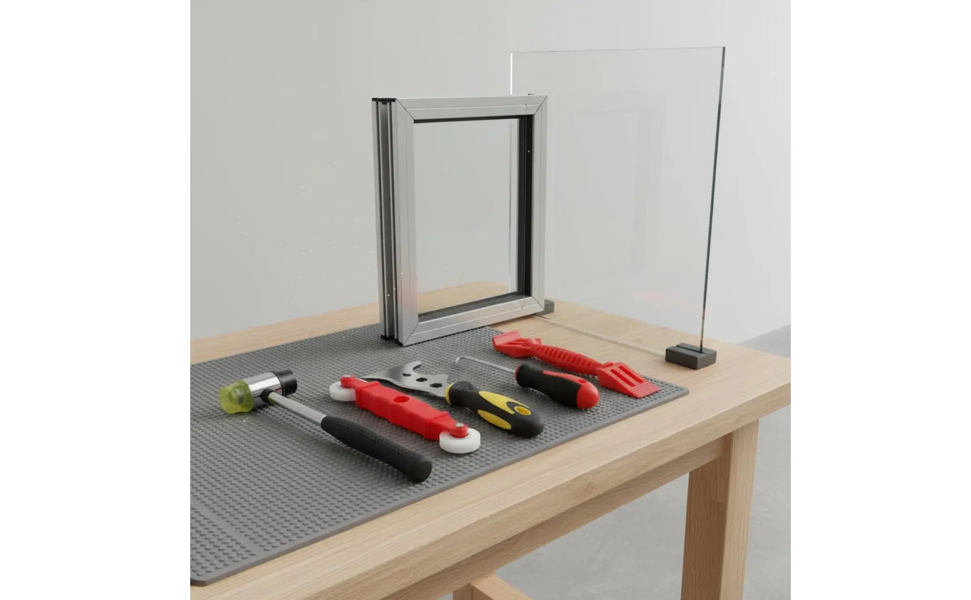 5 Pieces Door and Window Tool Combo Ergonomic Handles Window Glazing Tool Set Groove Wheel and Scraper Kit Anti-Slip Handle