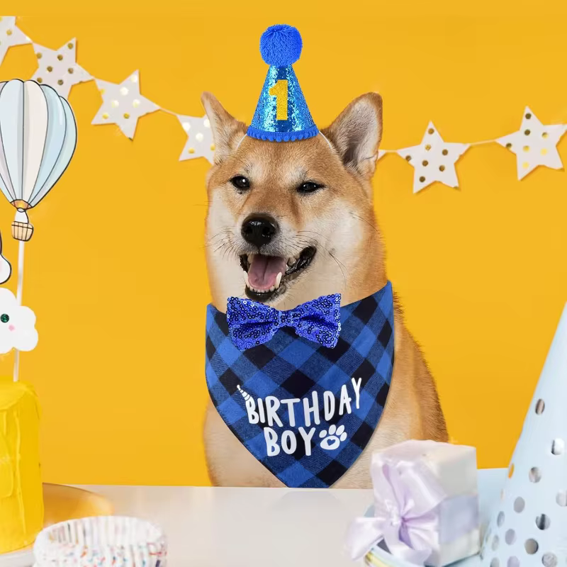 Pañuelo bandana triangular de cumpleaños para perros y gatos - imagen 2