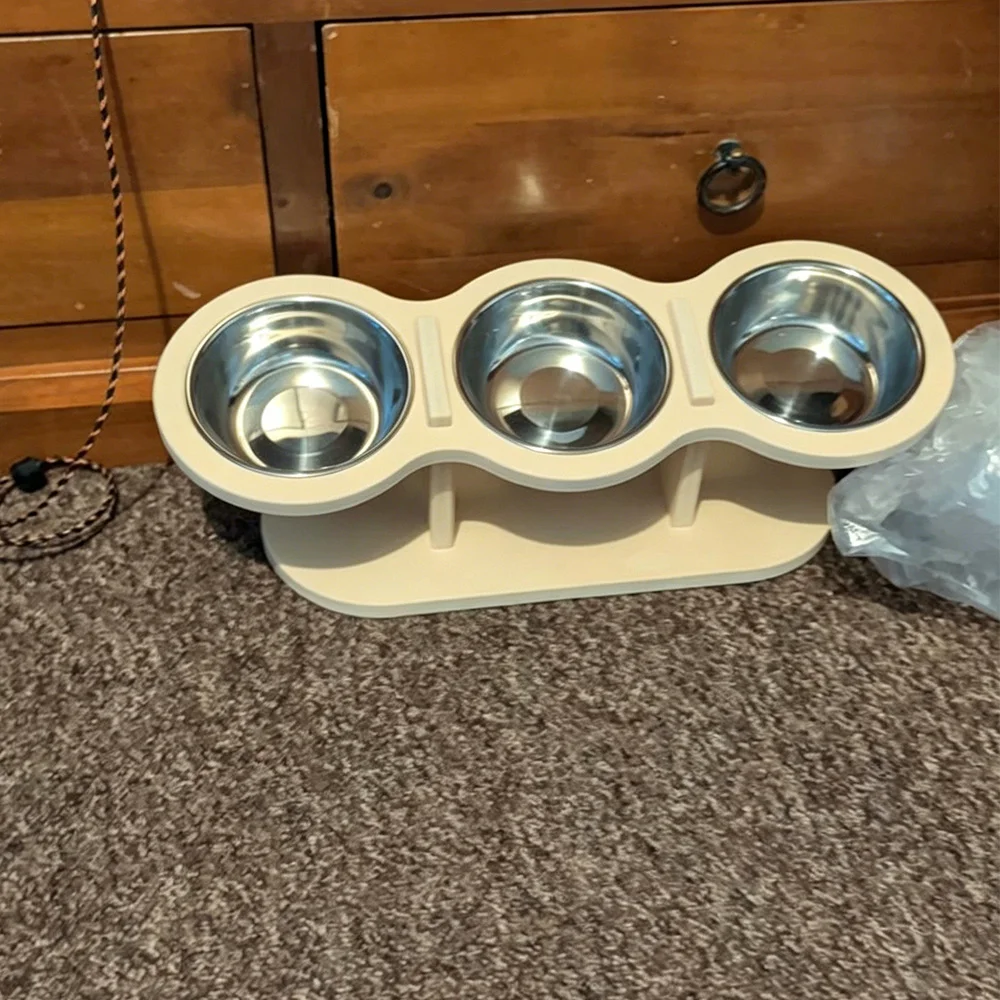 Estación comederos elevados antivuelco para gatos y perros pequeños - imagen 4