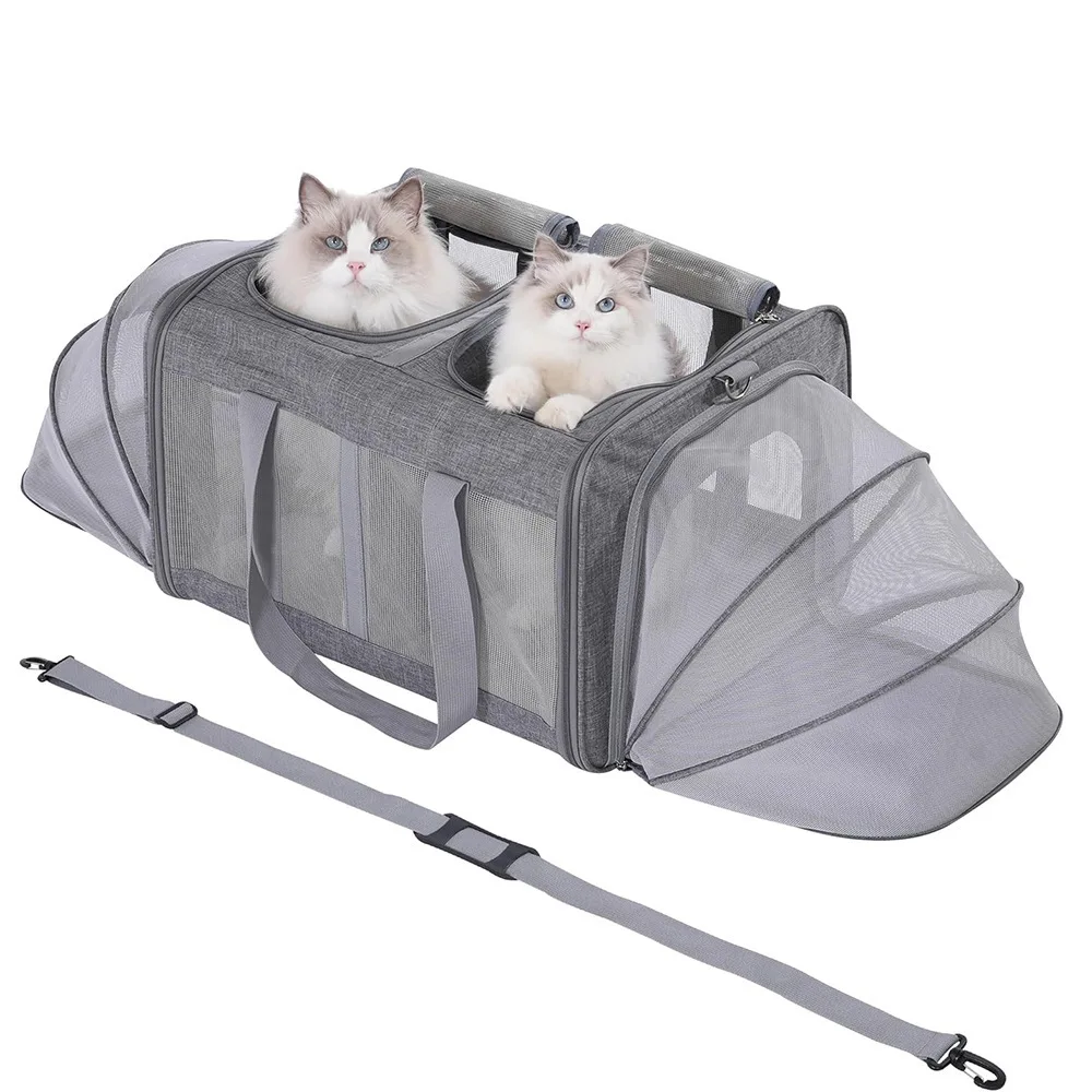 Bolsa de viaje para gatos expandible, transpirable y portátil - imagen 2