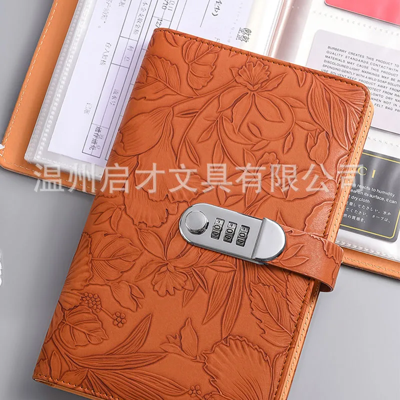 Álbum portátil con cerradura y contraseña para certificados y efectivo
