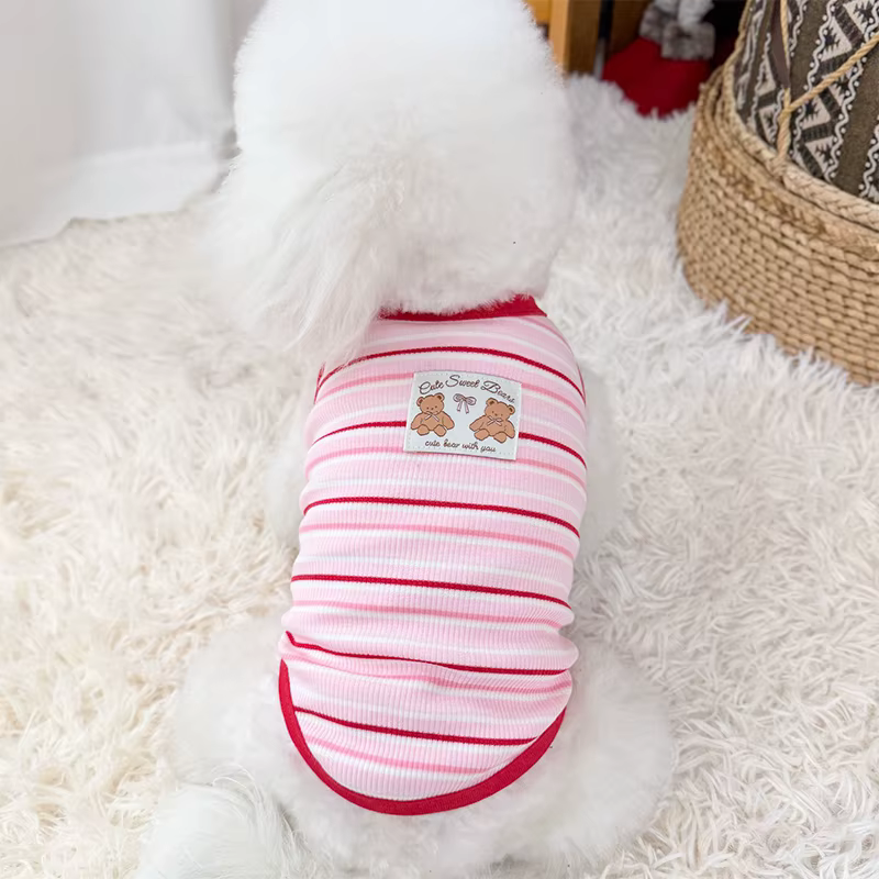 Camiseta a rayas para gatos y perros pequeños y medianos, para verano - imagen 3