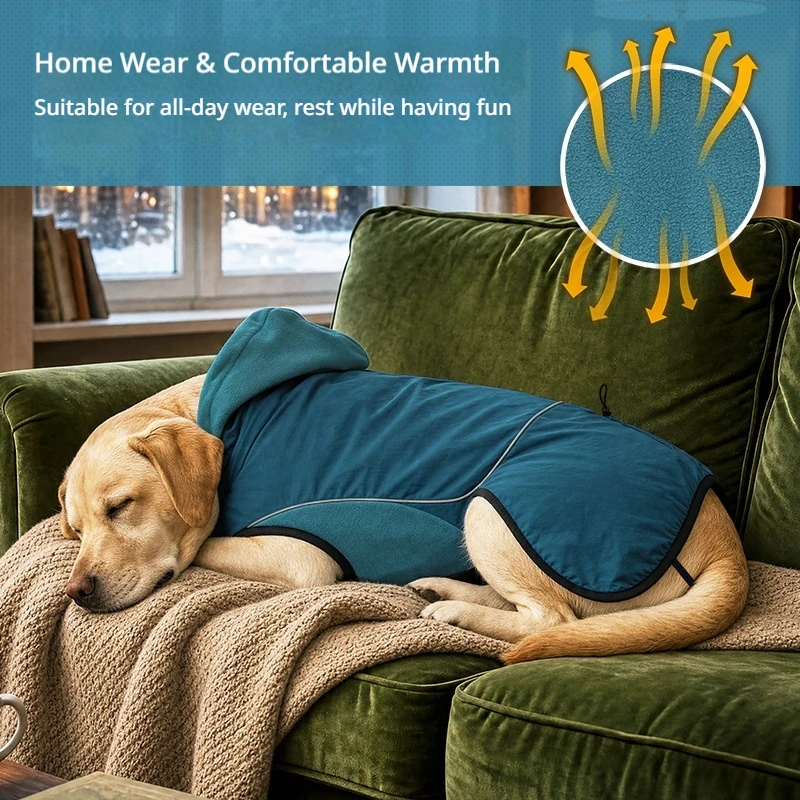 Abrigo Invierno para Perro con Capucha – Chaqueta Cortavientos Reflectante - imagen 2
