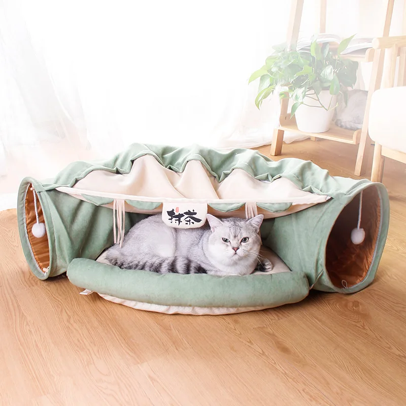 Nido plegable y túnel para gatos: cueva rodante de juego - imagen 5