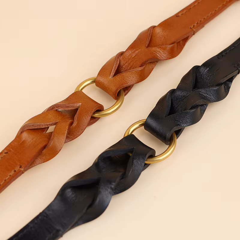 Collar de cuero trenzado para perros – Artesanal antitirones - imagen 3