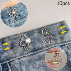 Botones Ajustables Cintura Floral para Pantalones y Jeans