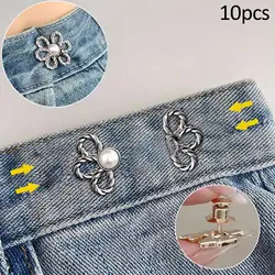 Botones Ajustables Cintura Floral para Pantalones y Jeans